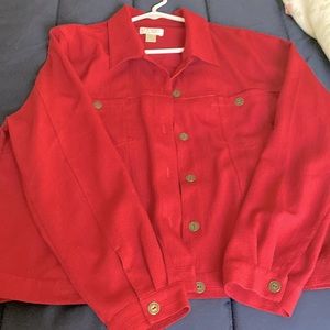 Christopher Banks ladies light-weight jacket, size XL, maroon/darker red color